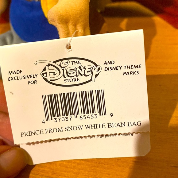 The Disney Store Prince From Snow White Bean Bag Plush NWT Approx 9-10" - Picture 6 of 6